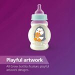 Philips Avent Grow Plastic Feeding Bottle | Anti-Colic | Easy Fill,Easy Clean|BPA Free | with 1M+ Flow Teat | Made in India (250ml) (Penguine with Sea Shell) - Image 3