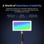 HIFFIN PL-50W Portable RGB Video Light | 50W Power | 2500K-9000K Adjustable Color | 7000mAh Battery | 24 FX Modes | 6600lux Brightness | CRI 95+ | Type-C Charging | Perfect for Photography & Video - Image 6