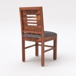 VK Furniture Sheesham Solid Wood 4 Seater Dining Table Set of Four with 4 Print Cushion Chairs for Dinner Hall Kitchen Living Room Home Office Restaurant |L45 X W30 X H30|Brown - Image 9