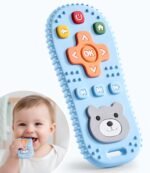 Intellibaby Premium Silicone Teddy Bear Remote Teether, Soft BPA-Free Teething Toy for Babies, Safe Gum-Relief Toy, Develops Biting Ability, Teether for 3 Months+ Toddlers, Gift for Babies (Blue) - Image 2
