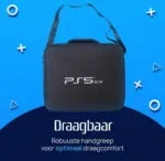 PSS Travel Bag Compatible with PS5 Slim Console and 2 Controller, Cary Cash for PS5 Slim Compatible, Waterproof EVA Hard Protective Bag with Handle Strap for PS5 Slim Accessories Only Bag (Black) - Image 5