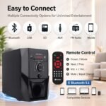TRONICA Super King 5.1 | Bluetooth Home Theater System | 40W Multimedia Speaker with Subwoofer & Deep Bass | Sound System for TV, Laptop, Phone, Music, Movies & Gaming | USB, FM, AUX, Remote Control - Image 9