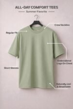 Van Heusen Men’s Crew Neck T-Shirt – Soft & Breathable Cotton | Regular Fit | Comfortable Everyday Casual Wear | Short Sleeves | Summer Favorite |Solid Colors | Style 60052|Available in Pack of 1 & 2 - Image 4