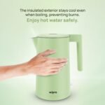 wipro ABS Elato BK211 Cool Touch Double Layer Electric Kettle, 1.7 Litres, Anti-Rust Shield, Super Fast Heating, 3X Protection-Overheating, Dry Boil & Auto Shut-Off,1200 Watts, 2 Years Warranty, Green - Image 3