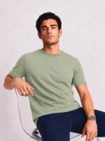 Van Heusen Men’s Crew Neck T-Shirt – Soft & Breathable Cotton | Regular Fit | Comfortable Everyday Casual Wear | Short Sleeves | Summer Favorite |Solid Colors | Style 60052|Available in Pack of 1 & 2 - Image 2