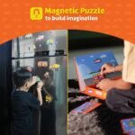 Magnetic Fun Art Puzzle - Vehicles|4-in-1 Travel Friendly Educational Toy with Writable Board|50 Magnetic Pieces with Informative Flash Cards |Birthday Gift for Boys & Girls Age 3,4,5 & 6 yrs - Image 5