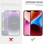 OpenTech® Privacy Tempered Glass Screen Protector Compatible for iPhone 13/13 Pro / 14 / 16e / 17e (6.1 Inches) with Edge to Edge Coverage and Easy Installation kit - Image 2