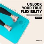 Boldfit Yoga mat for Women and Men with Cover Bag TPE Material 6mm Extra Thick Exercise mat for Workout Yoga Fitness Pilates and Meditation, Anti Tear Anti Slip, Blue & Pink - Image 5