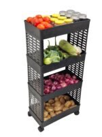 Dillard's Plastic Multipurpose 4-Tier Floor Mount Corner Shelf Kitchen Organizer Rack/Storage Shelf/Dish Rack/Storage Rack For Kitchen - Image 2