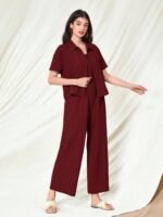 TOPLOT Women's Jumpsuit Co-ord Set | Soft Breathable Feel | Comfortable Fit with Easy Movement | Stylish One-Piece Outfit Design | Perfect for Casual & Travel (5225) - Image 3
