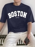 LEOTUDE Men's Half Sleeve Round Neck Cottonblend Graphic Print Oversized - Image 5