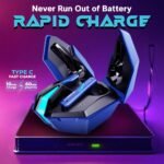 HOPPUP Xo6 Gaming Earbuds with 35MS Low Latency, RGB LED, 13MM Drivers & 50H Playtime Bluetooth (Cobalt Blue, True Wireless) - Image 5