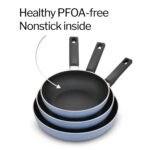 Hawkins Quik Gift Set of 3 Nonstick Frying Pans | Induction & Gas Compatible | Rivet-Less Design for Easy Cooking & Cleaning | Grey (IQFS) - Image 3