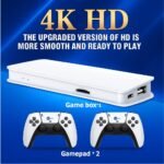 2.4G Wireless Game Console with Dual Wireless Controllers | 4K HDMI Output | Plug & Play Retro Gaming Console | Preloaded Games | USB Powered | White - Image 3