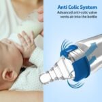 LuvLap Anti-Colic Slim/Regular Neck Essential Baby Plastic Feeding Bottle, 250Ml (Pack of 2), New Born/Infants/Toddler Upto 3 Years, Jungle Tales & Wild Flowers, BPA Free,Blue - Image 4
