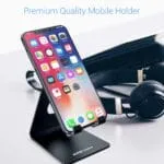 Portronics MODESK Universal Mobile Holder Stand with Metal Body, Anti Skid Design, Light Weight for All Smartphones, Tablets, Kindle, iPad(Black) - Image 4