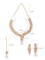Sukkhi Charming AD Diamonds Studded Floral Choker Necklace with Danlge Earrings Maangtikka Jewellery Set for Women & Girls - Image 6