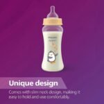 Philips Avent Grow Plastic Feeding Bottle | Anti-Colic | Easy Fill,Easy Clean|BPA Free | with 1M+ Flow Teat | Made in India (250ml) (Penguine with Sea Shell) - Image 7