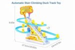 TEC TAVAKKAL Duck Slide Toy Set, Funny Automatic Stair-Climbing Ducklings Cartoon Race Track Set Duck Roller Coaster Escalator Toy with Flashing Lights & Music (Duck Slide Track Set) - Image 2