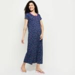 Max Women Cotton Printed Midi Night Gown - Image 2