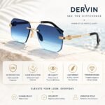 Dervin UV Protected Square Rimless Sunglasses for Men and Women - Image 4