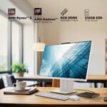 Lenovo Ideacentre AIO AMD Ryzen 5 7535HS 23.8" FHD IPS All-in-One Desktop(8GB RAM/512GB SSD/Win11/Microsoft 365 Basic + Office 2024/3Wx2 Speakers/5MP + IR Camera/Wireless Keyboard & Mouse), F0HR00BCIN - Image 4