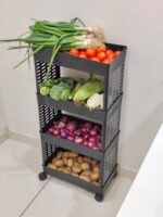 Dillard's Plastic Multipurpose 4-Tier Floor Mount Corner Shelf Kitchen Organizer Rack/Storage Shelf/Dish Rack/Storage Rack For Kitchen - Image 4