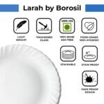 Larah by Borosil 35 Pieces Opalware Dinner Set for Family of 6 (White) - Image 6