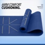 Boldfit Yoga Mat for Women & Men TPE Alignment 6mm thickness Non Slip Classic Pro Exercise Mat for Home Workout Pilates Floor Exercises Gymnastics Meditation with carry Bag & strap - Pro Blue - Image 3