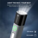 Portronics Eco Glow 2 Tactical Rechargeable Flashlight Torch for Car & Road Emergencies, Adjustable Focus with Telescopic Zoom, Dual Brightness & SOS Modes, 1200mAh Battery for Camping & Hiking - Image 5