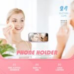 Meyaar Silicone Phone Sticky Grip, Suction Phone Case Mount for iPhone and Android, Hands-Free Sticky Cell Phone Grip, Mobile Fidget Mirror Holder for Selfies and Videos (Light Pink) - Image 2