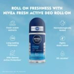 NIVEA MEN Fresh Active 50ml Deo Underarm Roll On | With Fresh Ocean Extracts Scent| 72 H Freshness| 0% Alcohol | Dermatologically Approved & Paraben Free Formula - Image 8