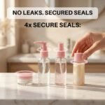 Temperia Travel Bottles for Toiletries (7pcs) - Refillable Empty Mini Containers with Pouch (Random Colors) - Travelling Accessories & Essentials Kit Set for Shampoo, Cosmetics, and More - Image 5