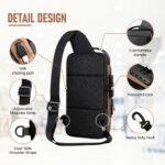 Crossbody Sling Bag | Water-Resistant Chest Backpack with USB Charging Port | Anti-Theft Shoulder Side Messenger Bag for Travel, Office, Cycling, Tablet & Daily Essentials - Image 4