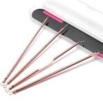Pink Line Blackhead Remover Tool Kit - 4 in 1 Acne and Pimple Removal Tool - Nose & Face Blackheads Remover & White Heads Removal, Acne Removal Tool, Tweezers, Rose Gold - Image 3