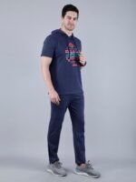 StarFox Men's Cotton Blend Half Sleeve Hooded Whith Pant Co-Ord Set - Image 3