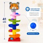 Amazon Brand - Jam & Honey Rolling & Swirling Ramp Drop Toy for Kids 3+ Years, 5-Layer Ball Drop Track with 4 Balls, Early Learning Activity Toy, BIS Certified Safe - Image 4