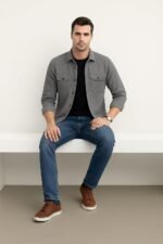 DEELMO Men’s Stylish Cotton Blend Casual Shirt || Full Sleeve Button-Down Shirt with Dual Flap Pockets || Comfortable Breathable Fabric || Perfect for Casual Office and Outing Wear - Image 5