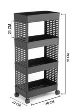 Dillard's Plastic Multipurpose 4-Tier Floor Mount Corner Shelf Kitchen Organizer Rack/Storage Shelf/Dish Rack/Storage Rack For Kitchen - Image 3