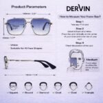 Dervin UV Protected Driving Pilot Gradient Square Metal Body Sunglasses for Men and Women - Image 3