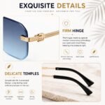 Dervin UV Protected Square Rimless Sunglasses for Men and Women - Image 5