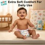 MOM CARE Nappies for New Born Baby | Soft Cotton Langot | Reusable Cloth Nappy Pack of 6 | Adjustable Tie Style | Double Layer Padded Design | XS White - Image 5