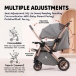 StarAndDaisy Stroller for Baby Boy & Girl 0 to 5 Years, Foldable Baby Stroller for 0-3 Year, Compact Pram for Todler, Trolley with Reversible Handle, 5-Point Safety Harness & Storage Basket - Grey - Image 3