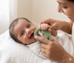 Nubokind Silicone Baby Teether Ring Set | BIS Certified Multi-Textured Teething Toy for 3-12 Months | BPA Free Chew Toy & Teething Ring for 0-6 Months, Molar Relief | Grey Green | Pack of 2 - Image 3