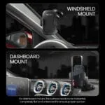 Portronics Clamp M4 Car Phone Holder Stand with 360 Degree Rotation, Strong Grip, Suction Cup Mount, Single Hand Use, Shockproof Build, Mobile Stand for Car (Black) - Image 4