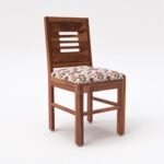 VK Furniture Sheesham Solid Wood 4 Seater Dining Table Set of Four with 4 Print Cushion Chairs for Dinner Hall Kitchen Living Room Home Office Restaurant |L45 X W30 X H30|Honey Natural Finish - Image 8