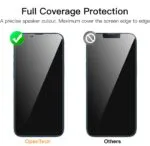 OpenTech® Privacy Tempered Glass Screen Protector Compatible for iPhone 13/13 Pro / 14 / 16e / 17e (6.1 Inches) with Edge to Edge Coverage and Easy Installation kit - Image 4