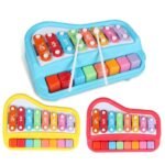 Storio 8 Tone Xylophone Learning Toys Kids Educational Knock Playing 2 in 1 Colorful Plastic Percussion Piano Toy (Multi Color) - Image 5