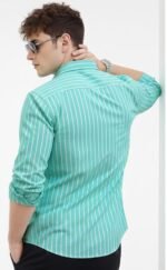 U TURN Men's Casual Printed Striped Stylish Latest Formal Plus Size Shirt for Men | Cotton Mix 220 GSM - Image 2