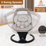 Infantso SLEEP EASE (2-in-1) Baby Swing Cradle / Rocker & Bouncer | Automatic Cradle, Electric Swing & Rocker, Cradle for New born, Automatic Swing / Rocker with Bluetooth Music, Remote, Safety Harness, Mosquito Net, Feeding Tray & Soft Cushion, Kids Rocking Chair with Hanging Toys- Cradle & Swing for 0-12 Months Weight upto 9 Kg - Image 2